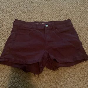 Maroon high waisted American eagle shorts